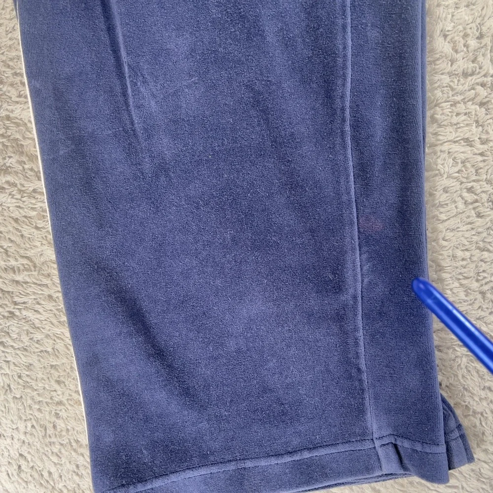 Vintage Nike Team Sports Velour Tearaway Track Pants Mens L Navy Blue Side Zip